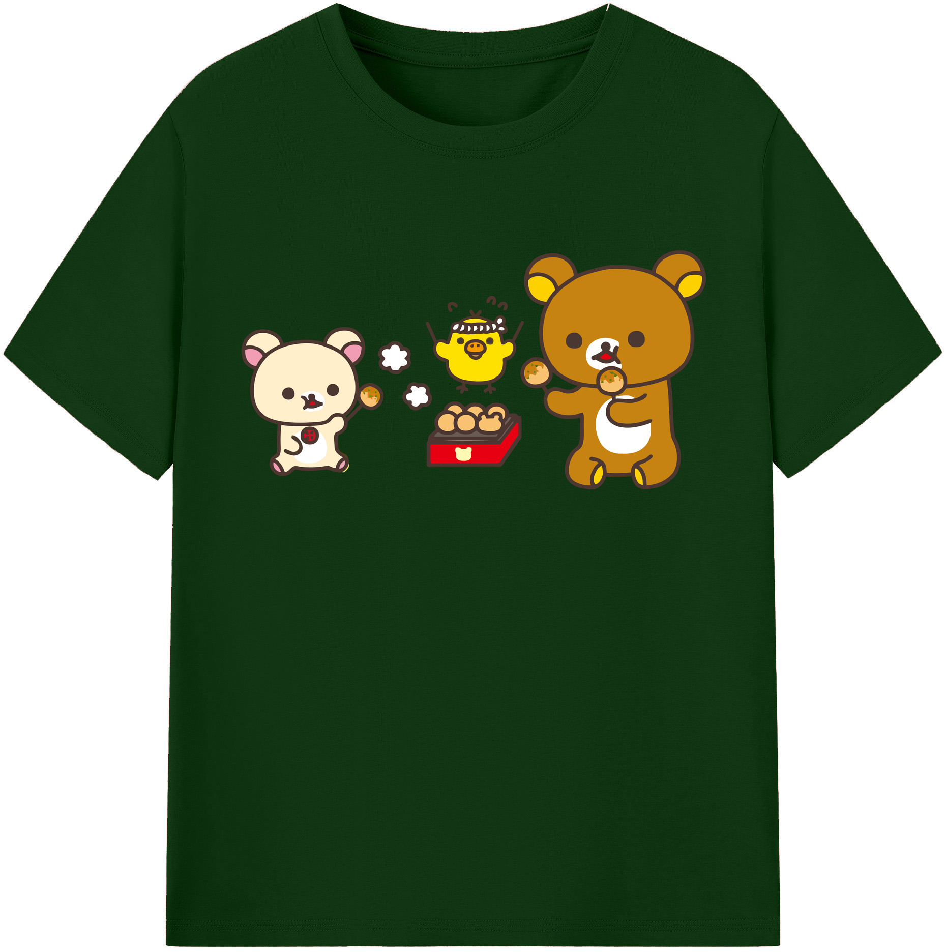（画像用） リラックマ リラックマ キイロイトリ Rilakkuma Korilakkuma Kiiroitori 綿100％半袖Tシャツ（フロントプリント）